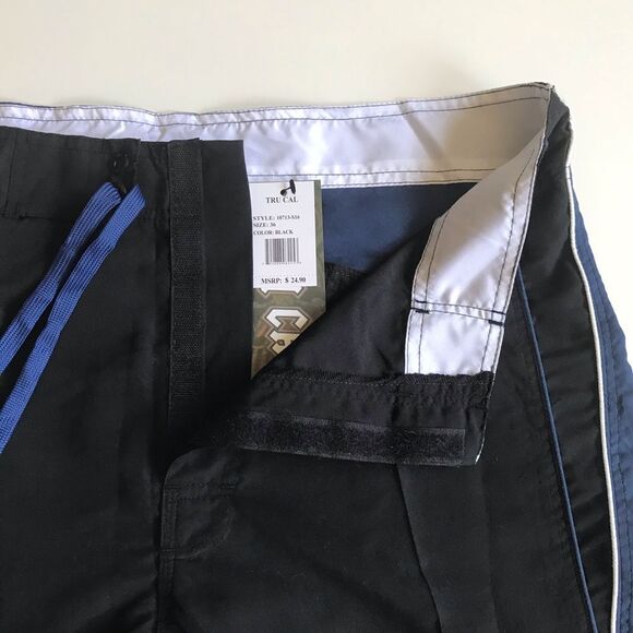 Tru Cal Swim Shorts Trunks Boardshorts Zip Pocket NWT - Picture 3 of 14